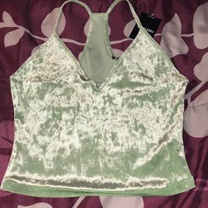 Forever 21 Light green velvet cami never worn!
